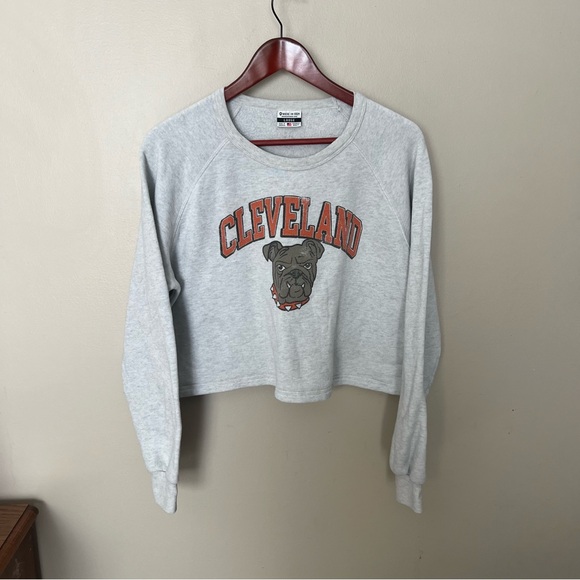 where i come from Tops - Where I Come From Cleveland Gray Women's cropped  Sweatshirt Browns bulldog soft